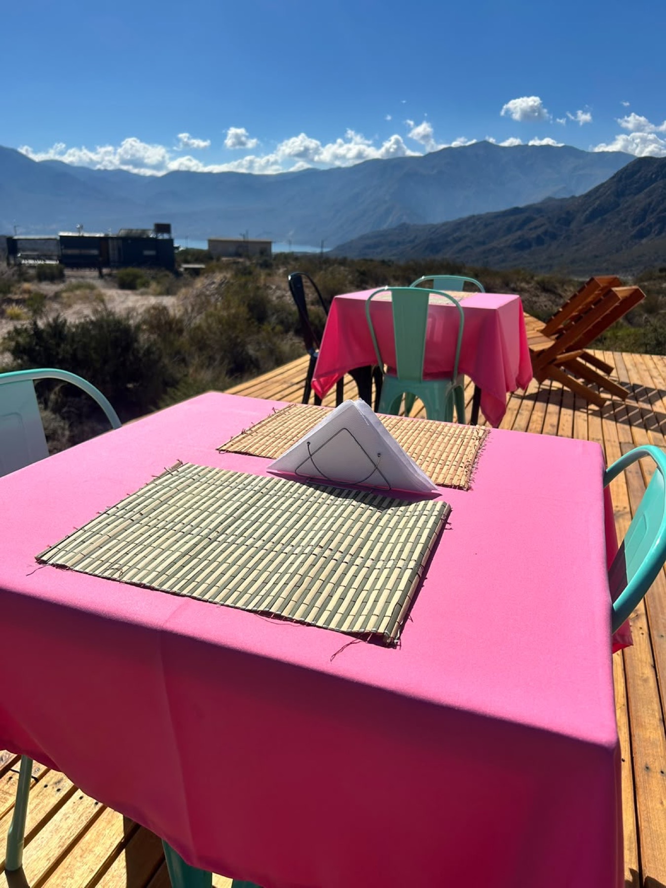 Terraza con vista a la montaña